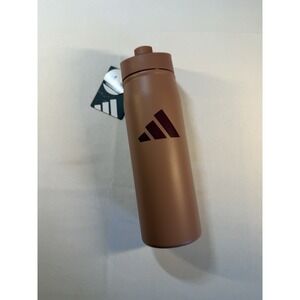 Adidas Stainless Steel Metal Water Bottle Rose Double Wall With Straw New
